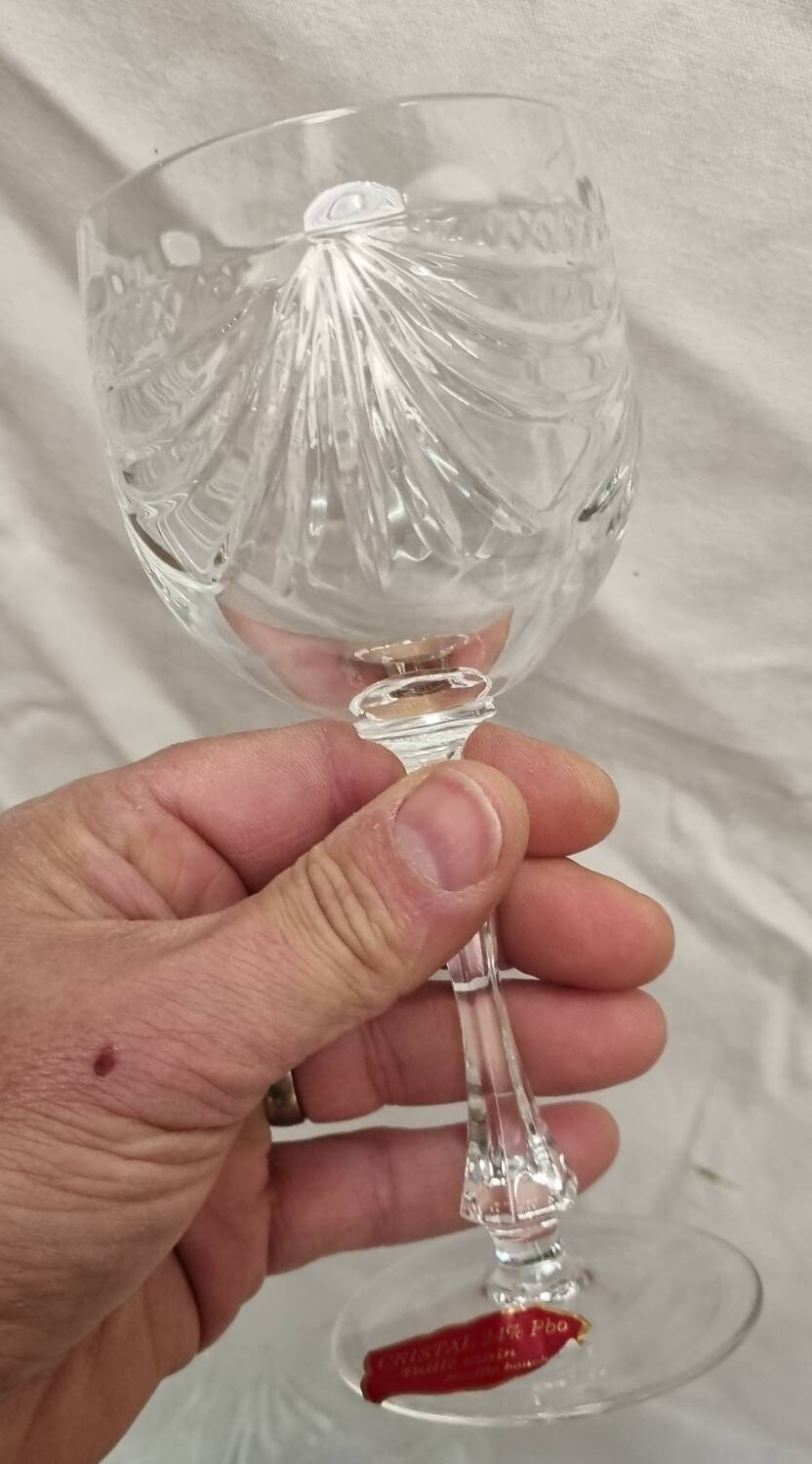 6 St Louis crystal glasses, Gérard model