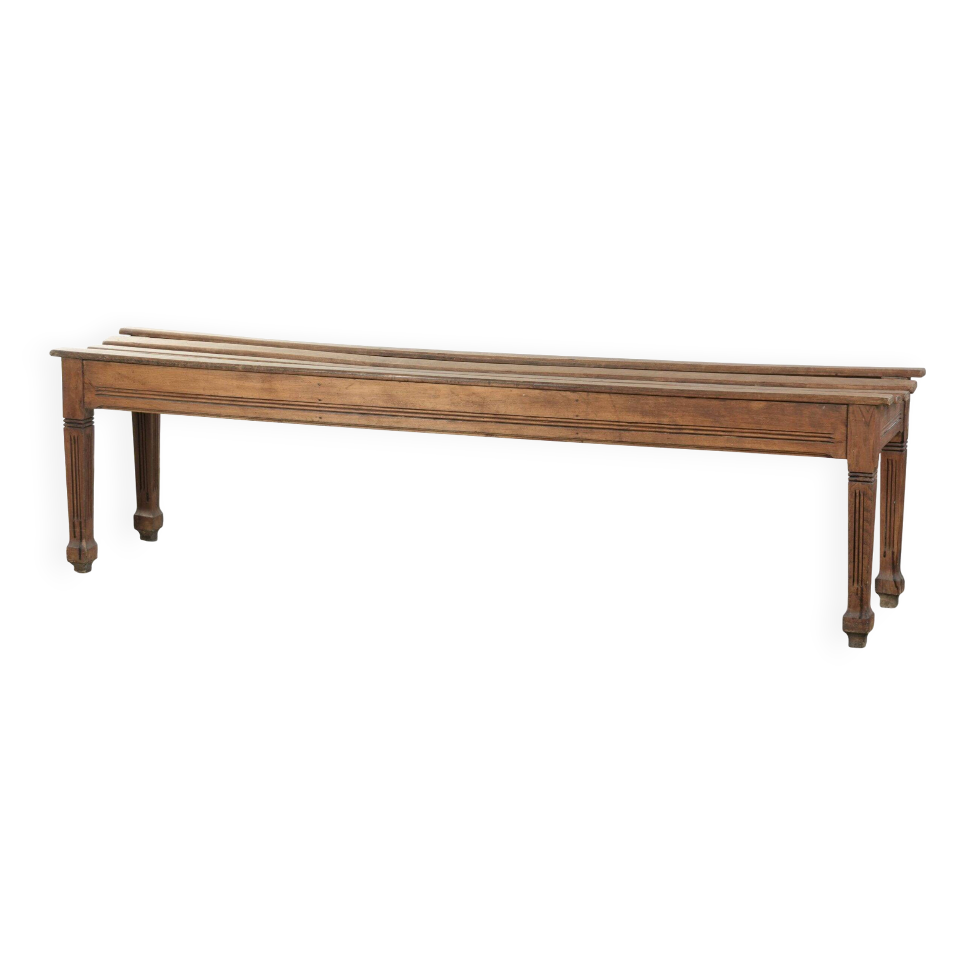 Antique French oak hallway bench/dining table bench from the 19th century