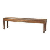 Banc de couloir en chêne français antique / banc de table à manger du 19ème siècle