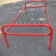 Red metal bed