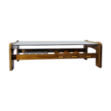 Percival Laver Vintage Wenge Glass Lectuur Holder Coffee Table, 70s