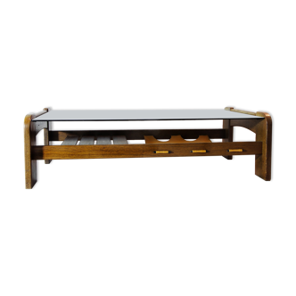 Percival Laver Vintage Wenge Glass Lectuur Holder Coffee Table, 70s