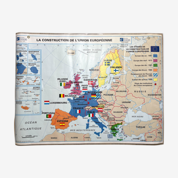 Vintage school map the construction of the european union eduscope