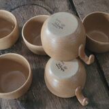 Set of 6 stoneware cups from France