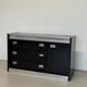 Vintage black lacquered and chrome sideboard | Italian Space Age sideboard from the 1970s