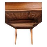 Table de ferme bois dessus patine noire