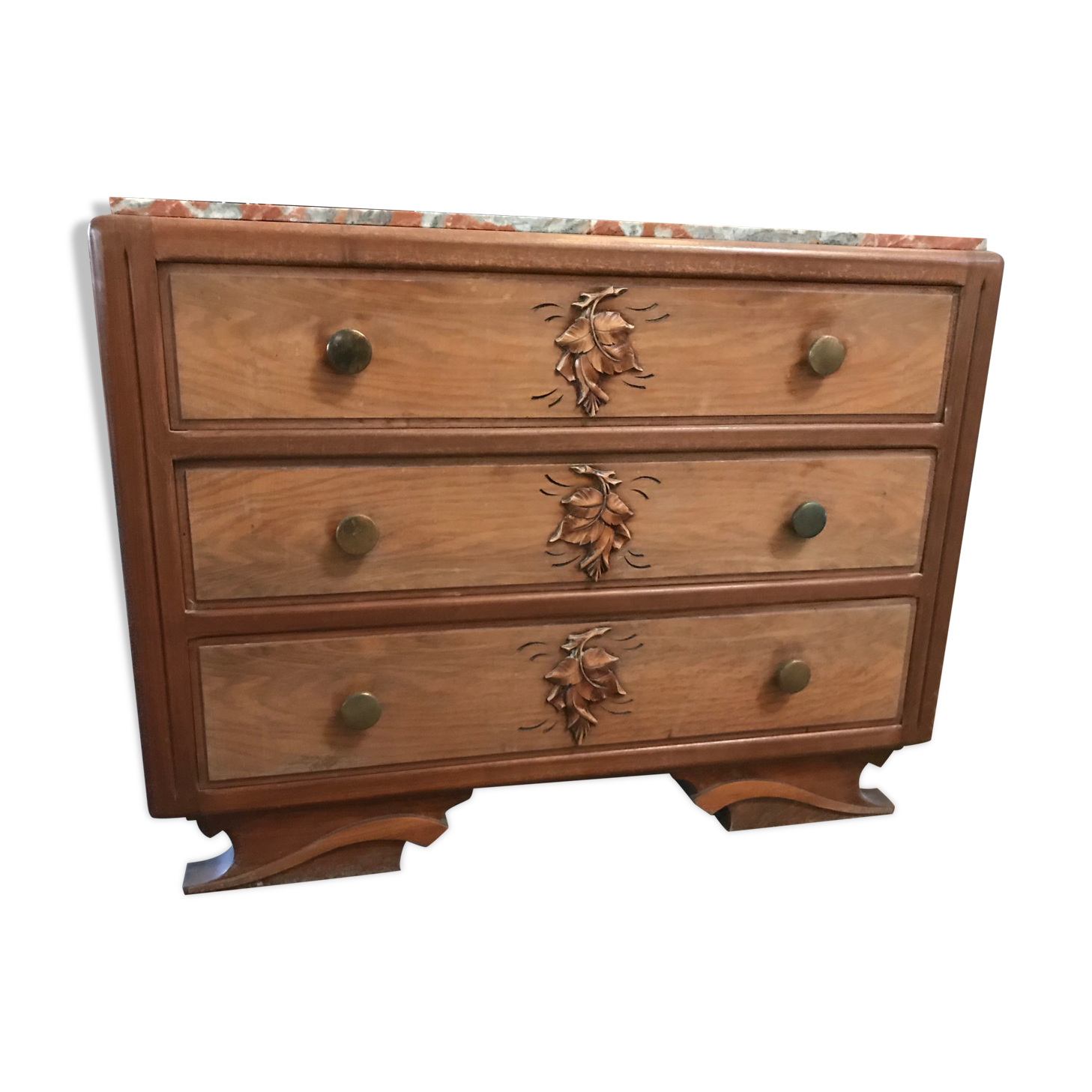 Art deco dresser in solid walnut