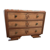 Commode Art Déco en noyer massif