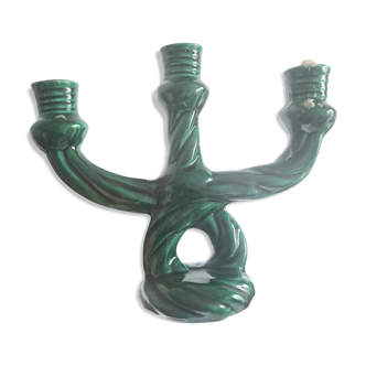 Vallauris green candlestick from the 1950s