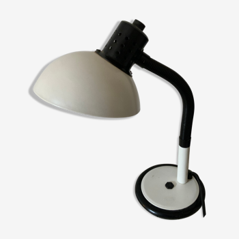 Vintage desk lamp aluminor made in france white and black metal and plastic