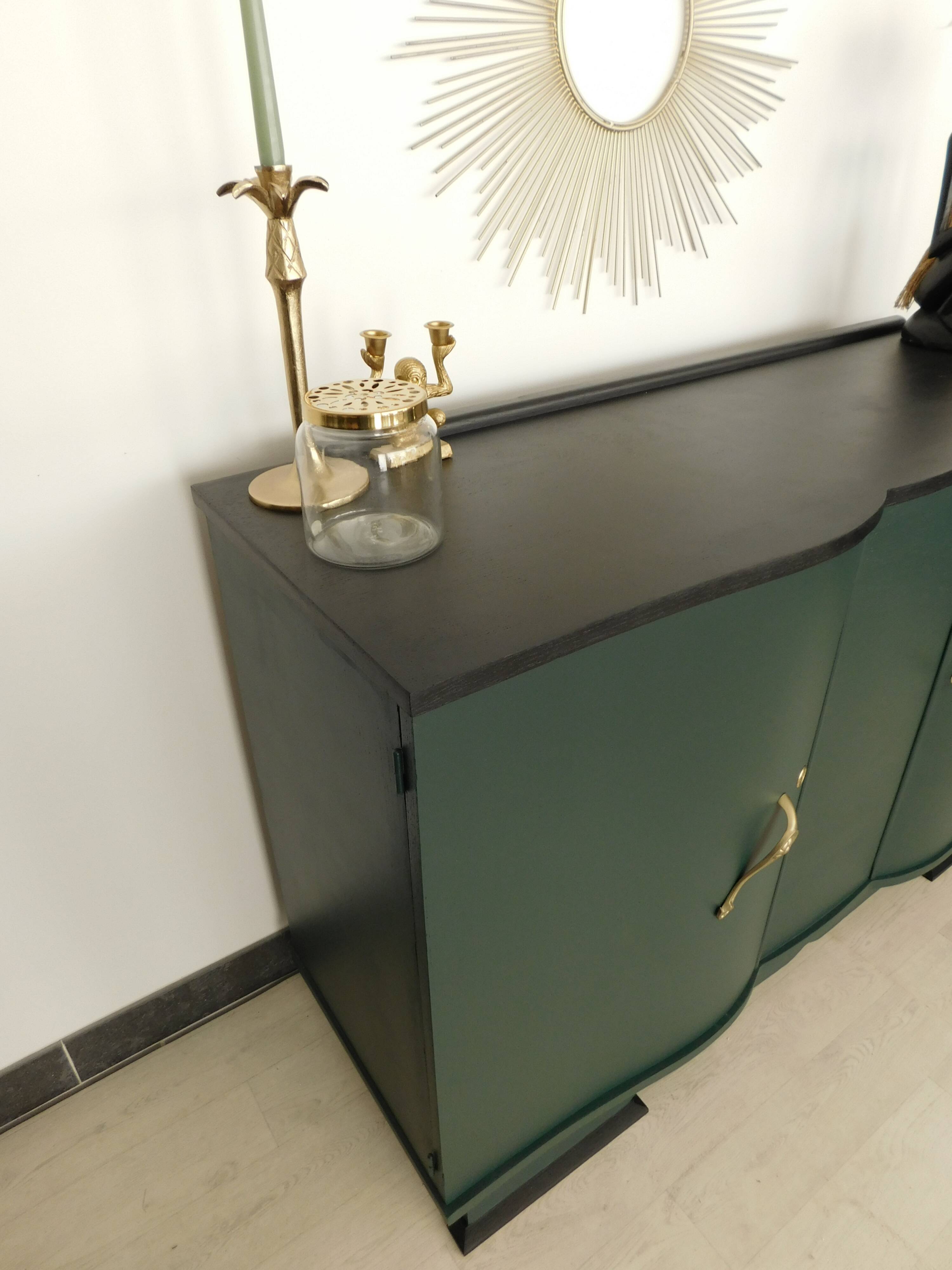 Art Deco buffet green and black
