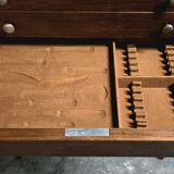 Empty silverware cabinet / vintage cutlery cabinet on tapered legs – year