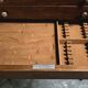 Empty silverware cabinet / vintage cutlery cabinet on tapered legs – year