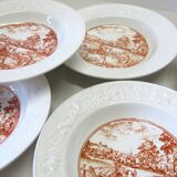 6 vintage white Augusty porcelain soup plates in very good condition.