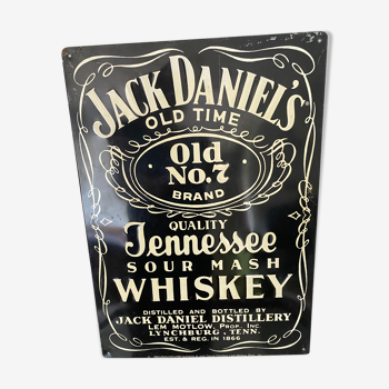 Old Jack Daniel's enamelled sheet metal plate