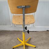 Metal and wood workshop chair, 80s
