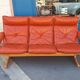 Scandinavian bench in wood and leather by Soda Galvano for Liebe Mobel