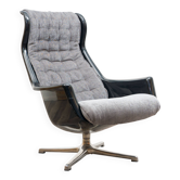 Fauteuil des années 70, fauteuil relax. Design : Alf Svenson et Yngvar Sand