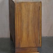 Buffet Art déco en noyer burr avec tiroirs et bar