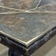 Coffee table in wrought iron with a slate top, work from the 1950s.