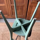 Set of 4 green bistro chairs