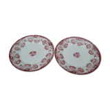 2 earthenware plates sté amandinoise terre de fer model eyelets diam 23 cm