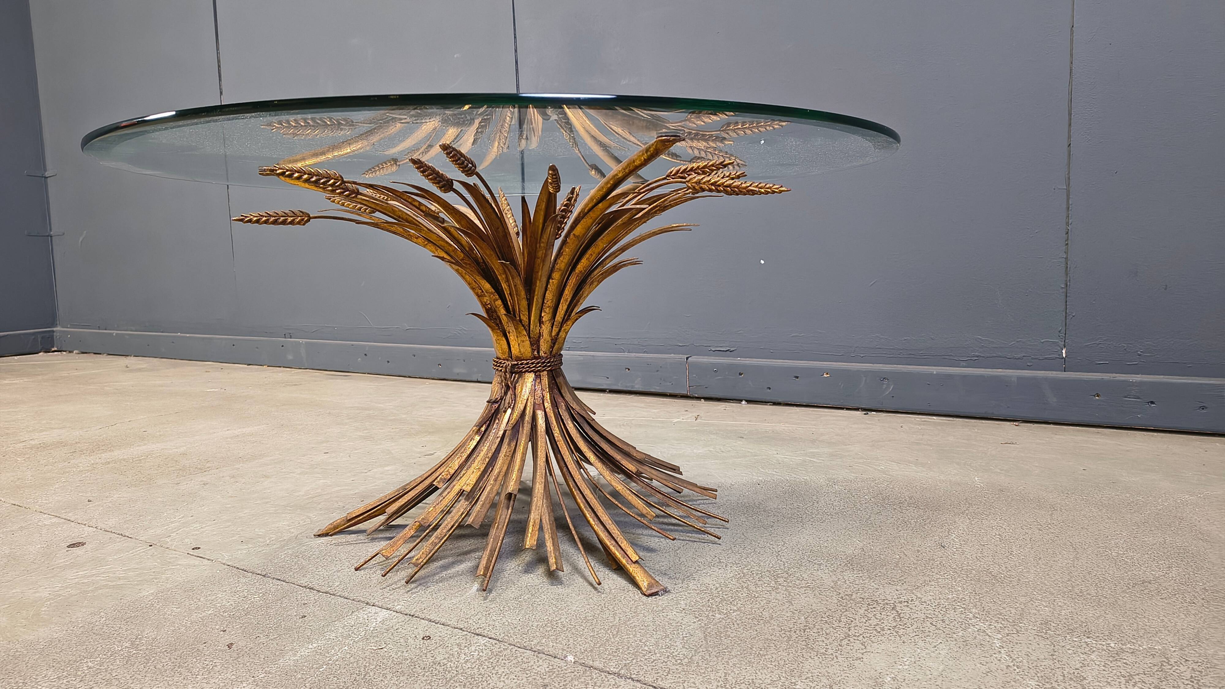 Vintage sheaf of wheat Coco Chanel coffee table, 1960s