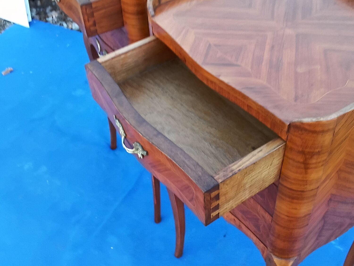 Pair of rosewood bedside tables