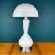 Large Mushroom Table Lamp in White Murano Glass, Italy, 1970s