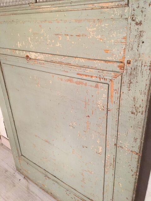 A beautiful antique glass-enclosed door - deco vintage chalet 19th patina