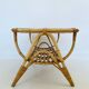 Rattan coffee table and ceramic tiles, France 60s