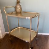 Chariot de service de régence du milieu du siècle en or de Kaymet, années 1950