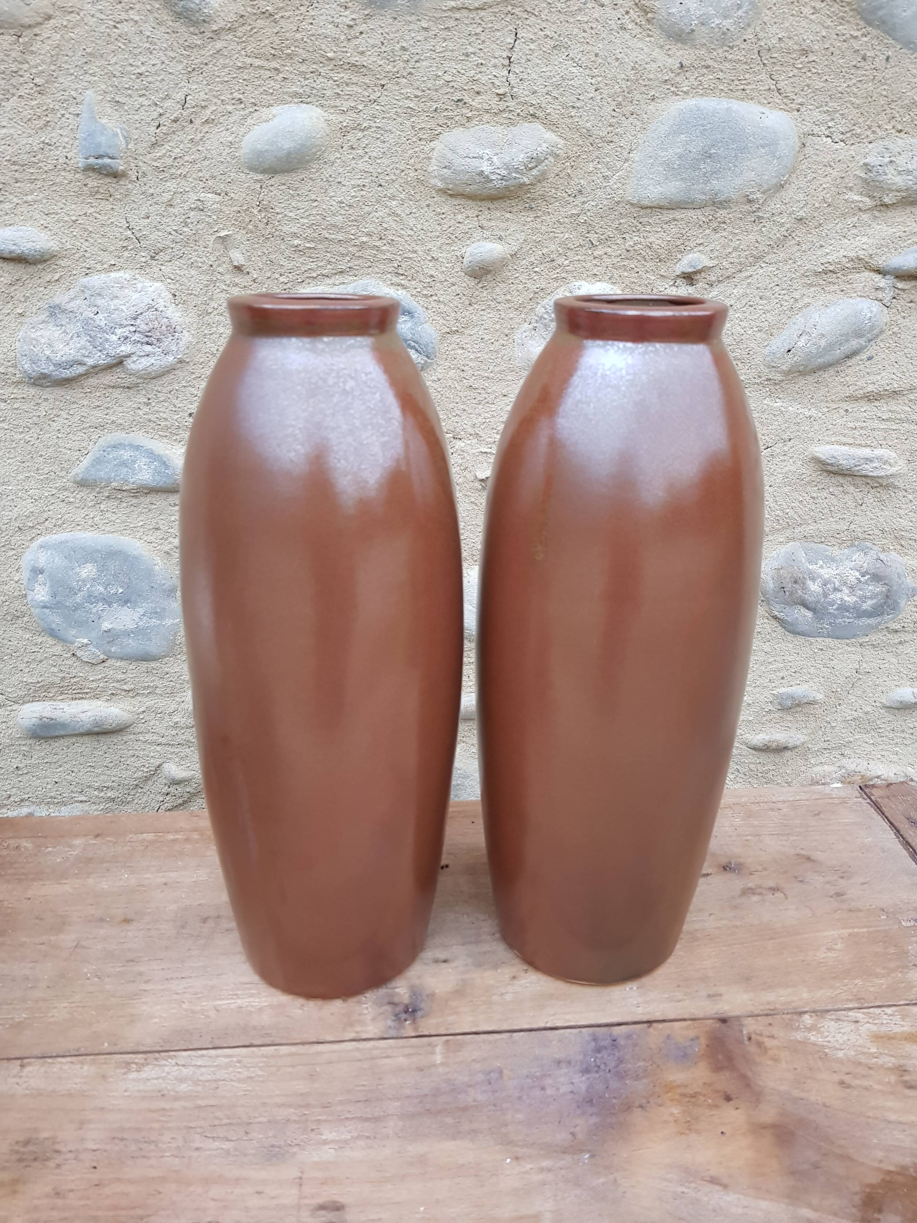 Paire de vases en grès