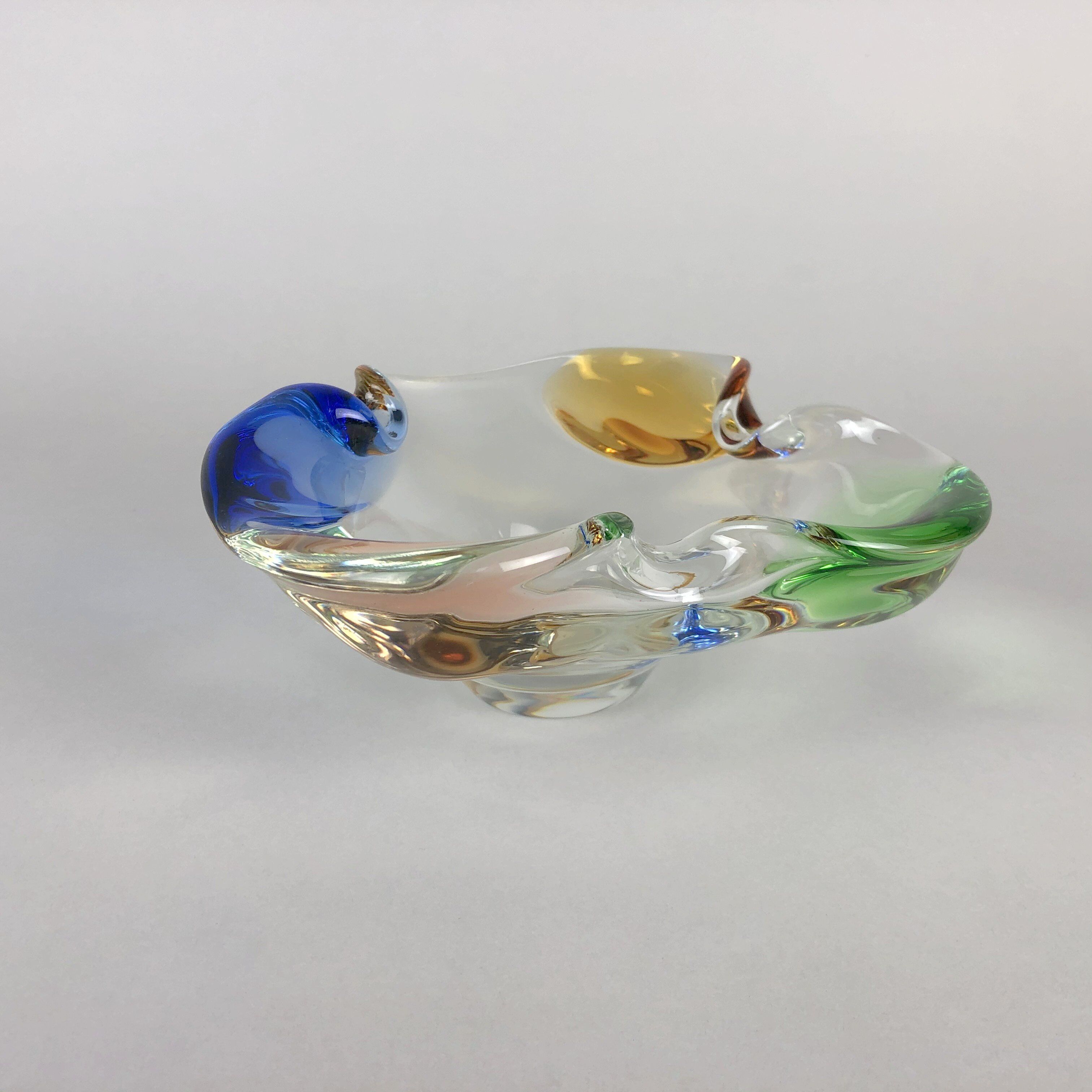 Art Glass Ashtray by Frantisek Zemek for Mstisov Glassworks, Czechoslovakia, 1960's