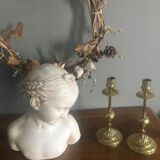 Old plaster bust 'La Rieuse' by Jean-Baptiste Pigalle