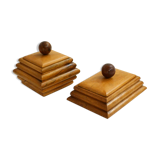 Pair of modernist wooden boxes