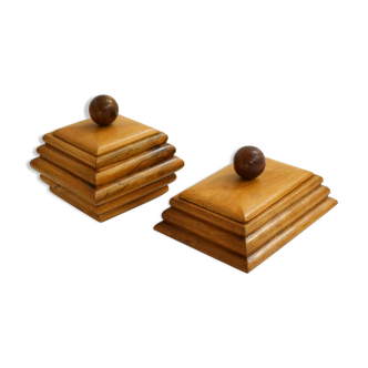 Pair of modernist wooden boxes