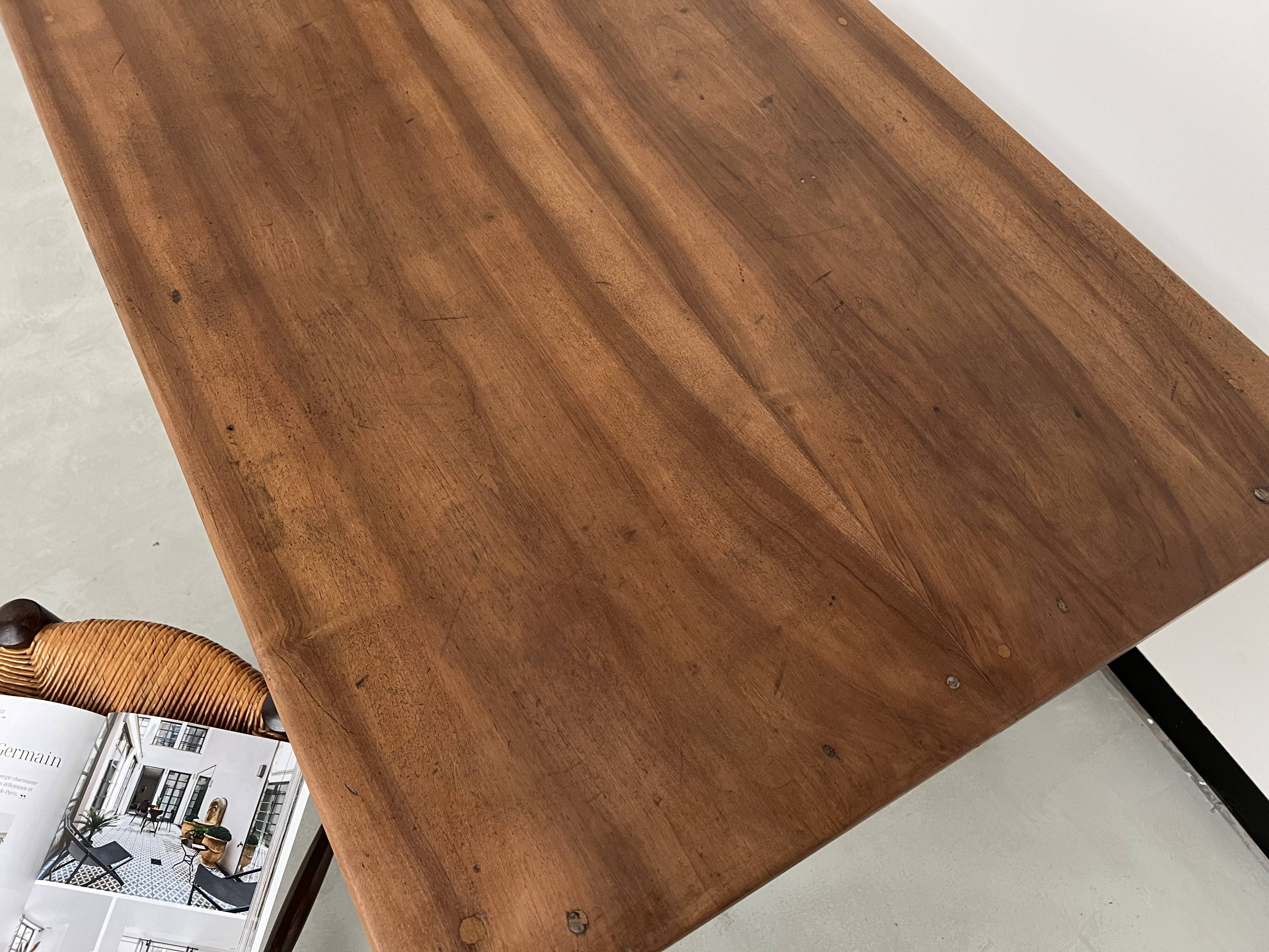 1900 solid walnut desk with two drawers