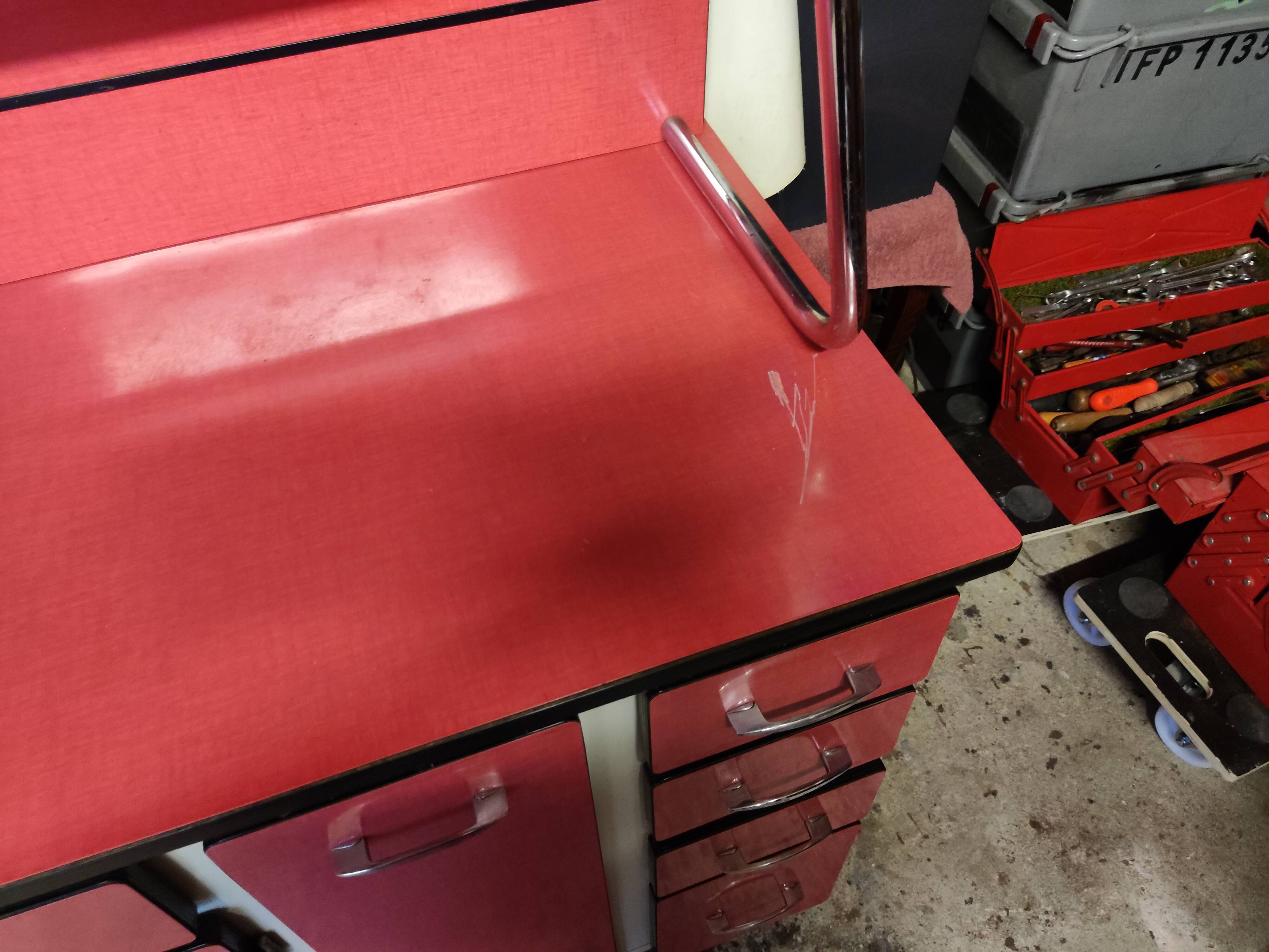 Red formica furniture