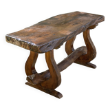 Vintage 1960s Brutalist table in walnut (trunk)