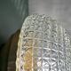 Vintage globe wall or ceiling light in molded diamond-point glass