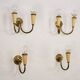 Set of four Mid-Century sconces in lacquer and brass. Italy 1950s