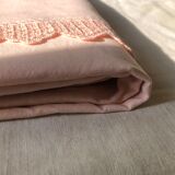 Old linen and cotton sheet dyed in tea pink