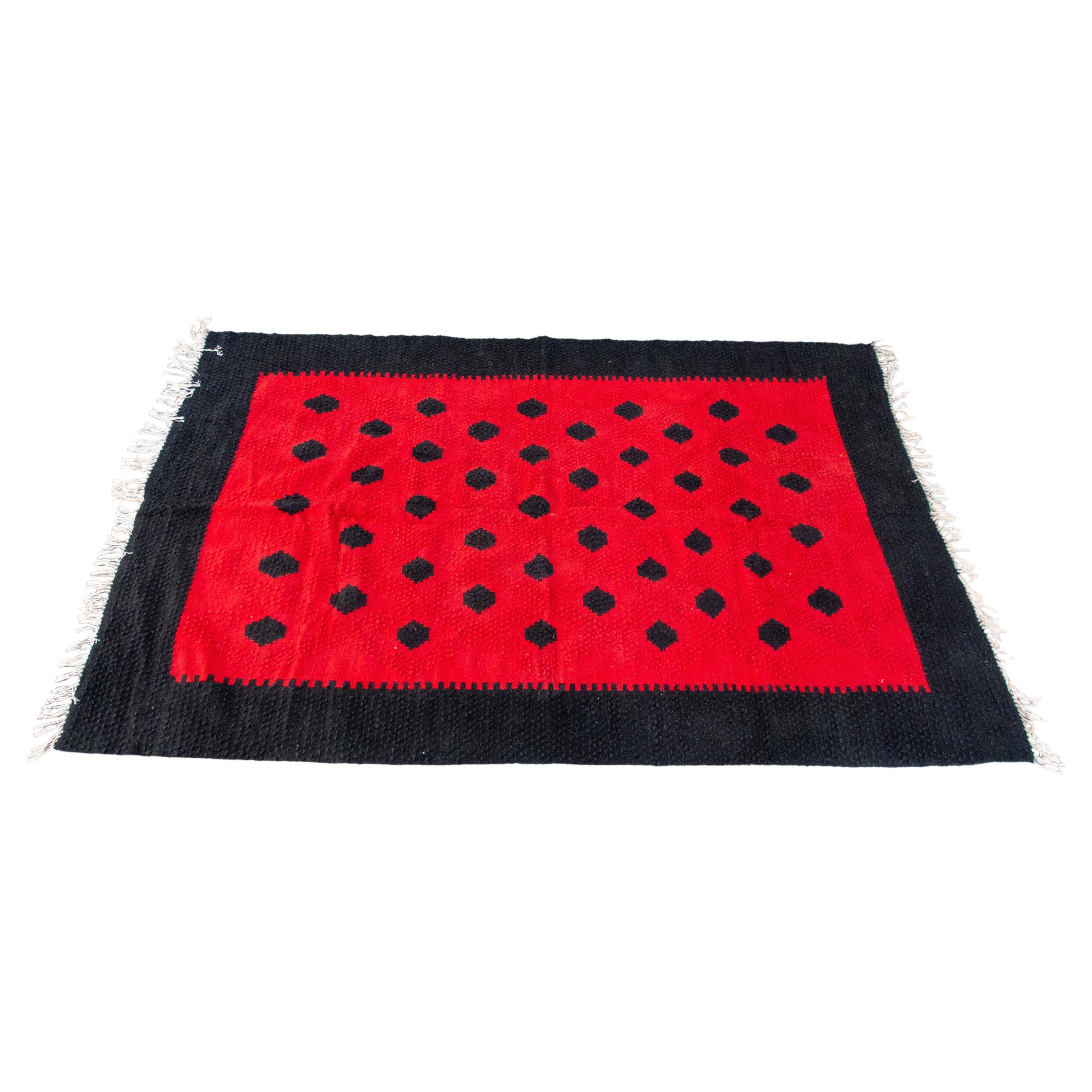 Modern Mid-Century Kilim Rug Handwoven Yugoslavia 1960s