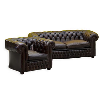 1990s Chesterfield Sofa and Chair