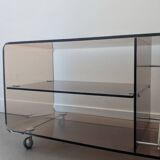 Vintage 70s smoked plexiglass coffee table