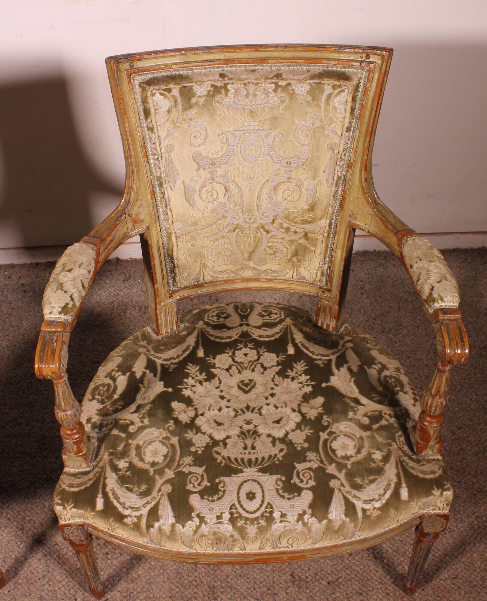 Pair of Louis XVI-style cabriolet armchairs – 18th century