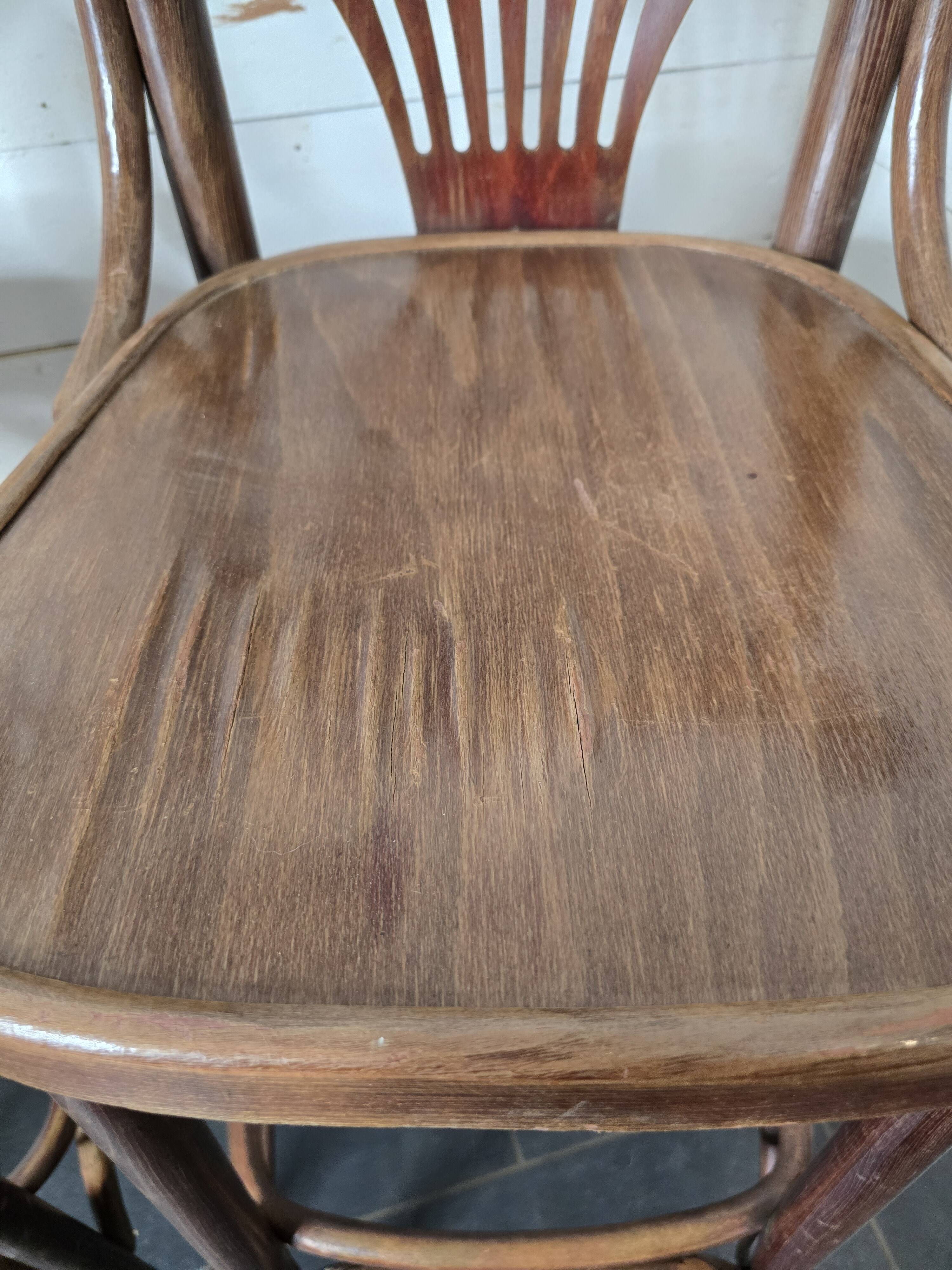 Pair of bistro stools with backrest