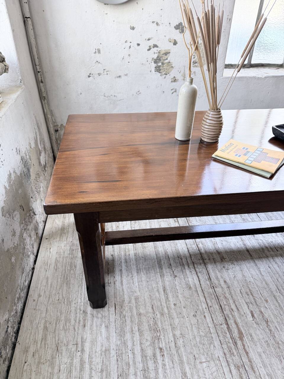 Table de ferme campagne noyer massif XL 250cm