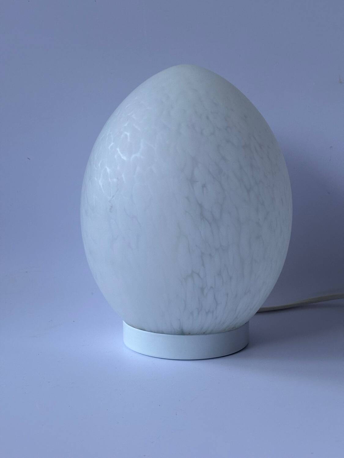 Vintage speckled glass egg lamp